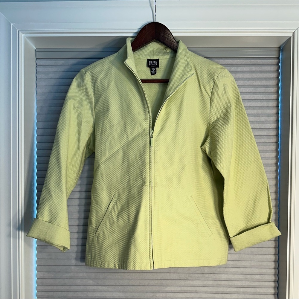 Eileen Fisher Lime Green Full Zip Jacket